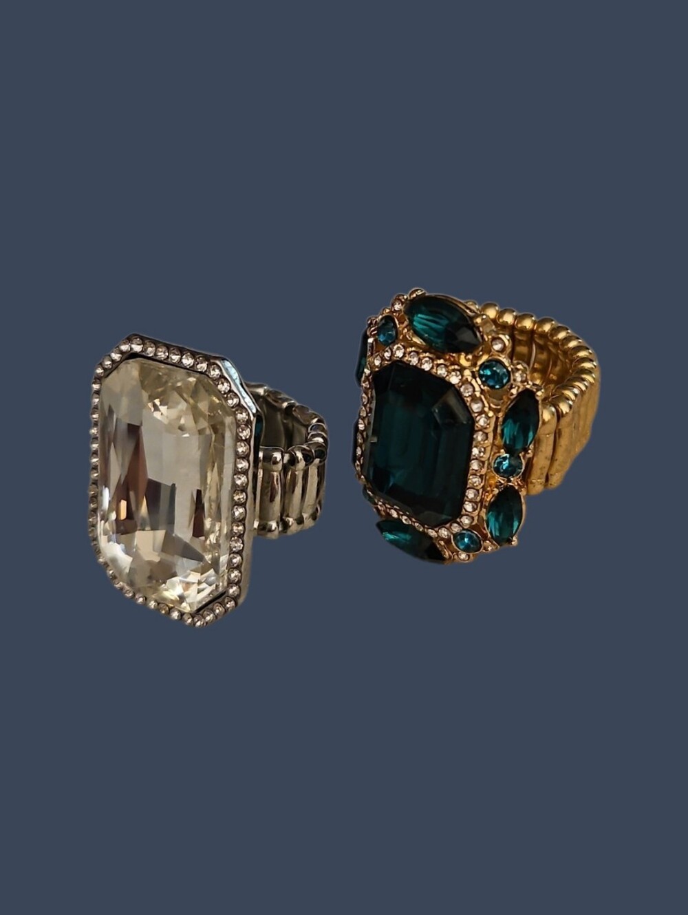 3/$30 CATO Arr Deco Style Acrylic Gem Cocktail Stretch Rings